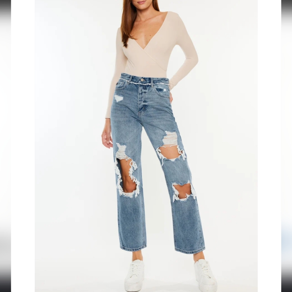 Kancan Sylvie Ultra High Rise 90's Boyfriend Jeans Size- 7/27 - Picture 1 of 9